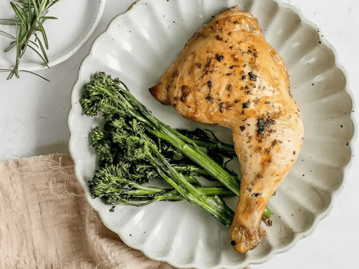 Maple rosemary chicken and broccolini